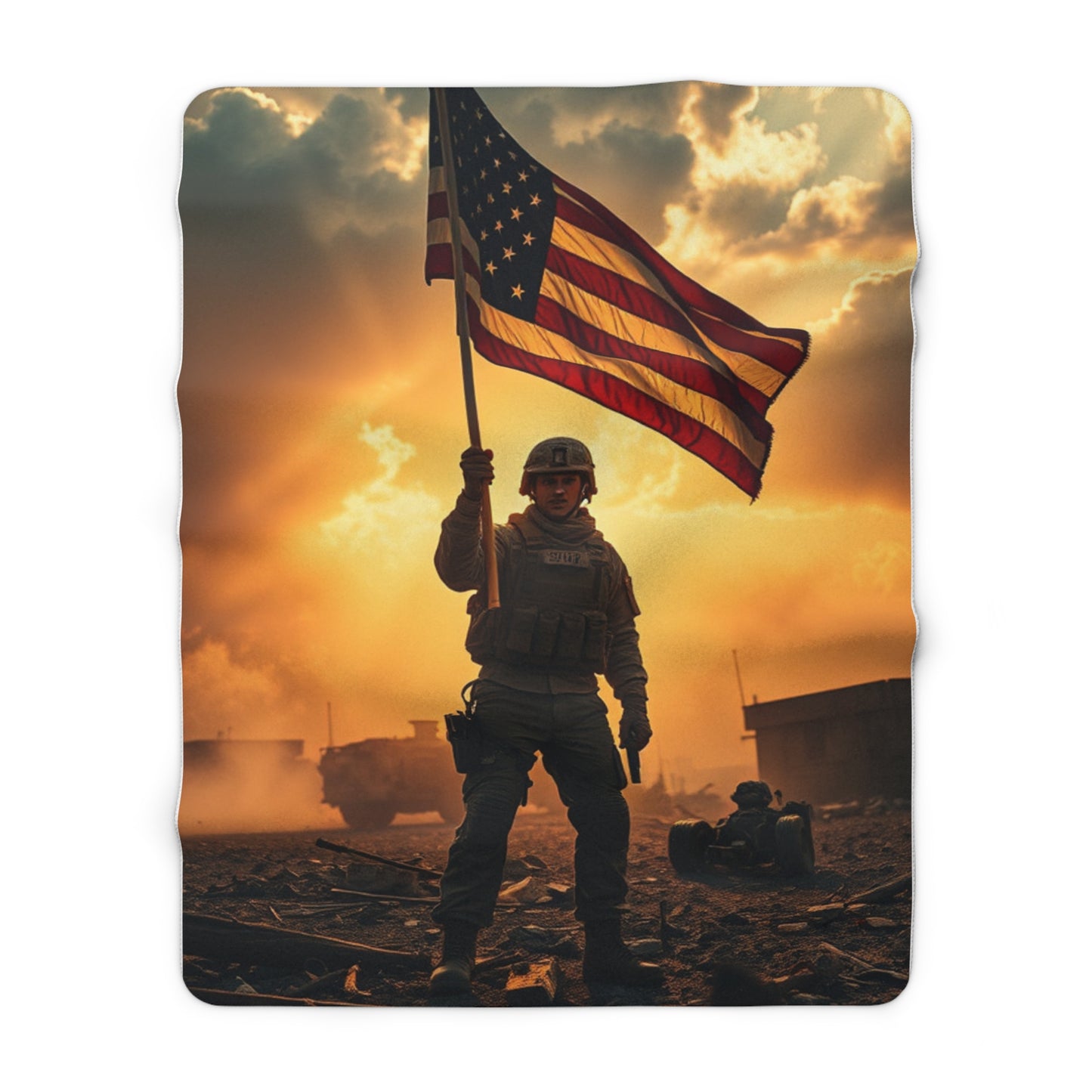 Patriotic Sherpa Fleece Blanket – Cozy American Flag Throw for Veterans and Freedom Lovers