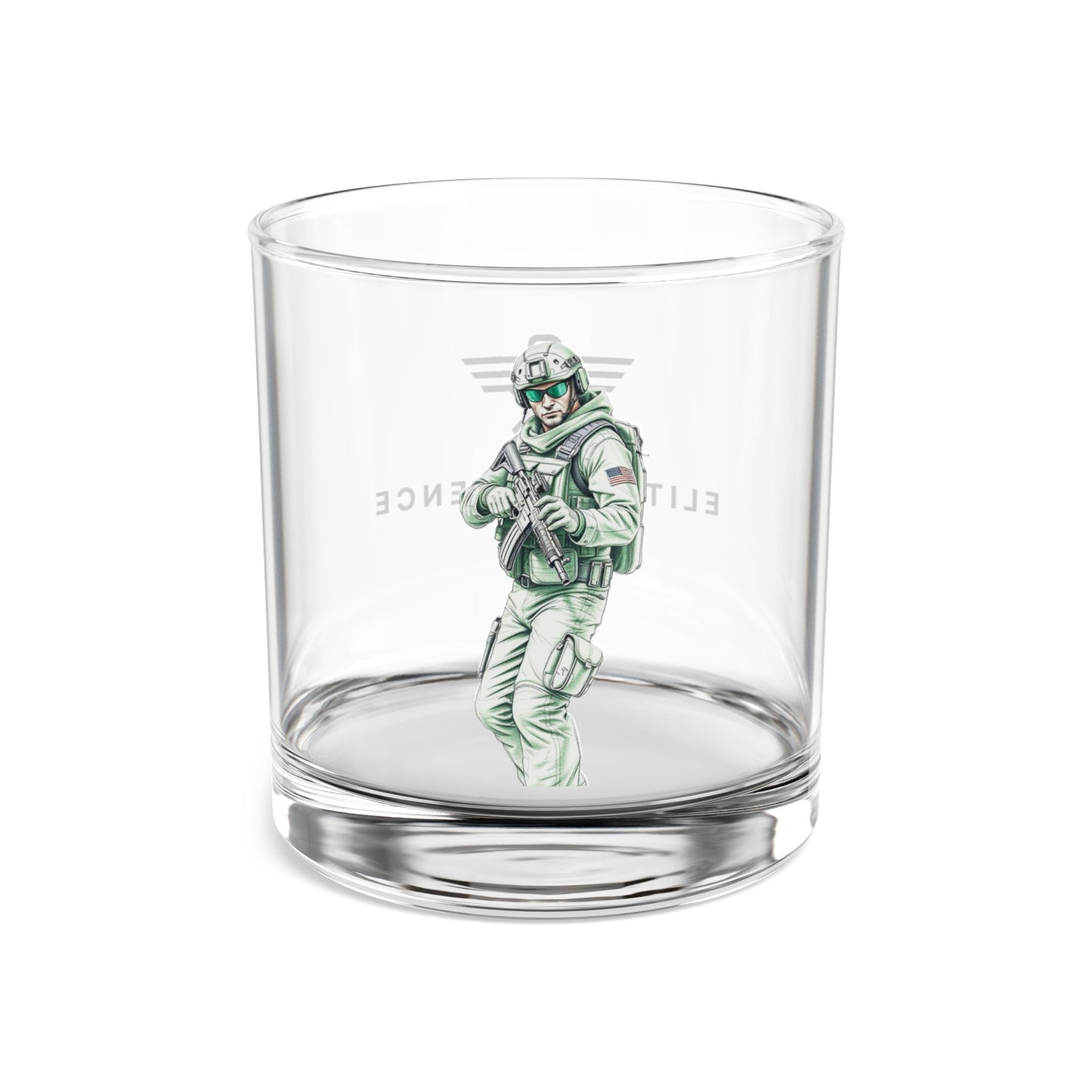 Military Themed Rocks Glass - 10oz Veteran Gift