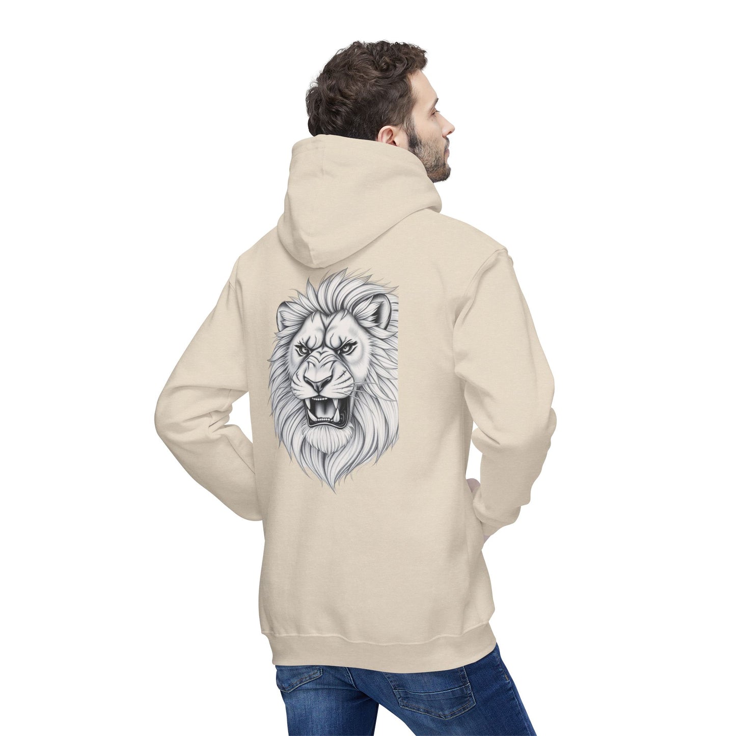 Elite Resilience Unisex Hooded Sweatshirt - Lion Design, Motivational Apparel