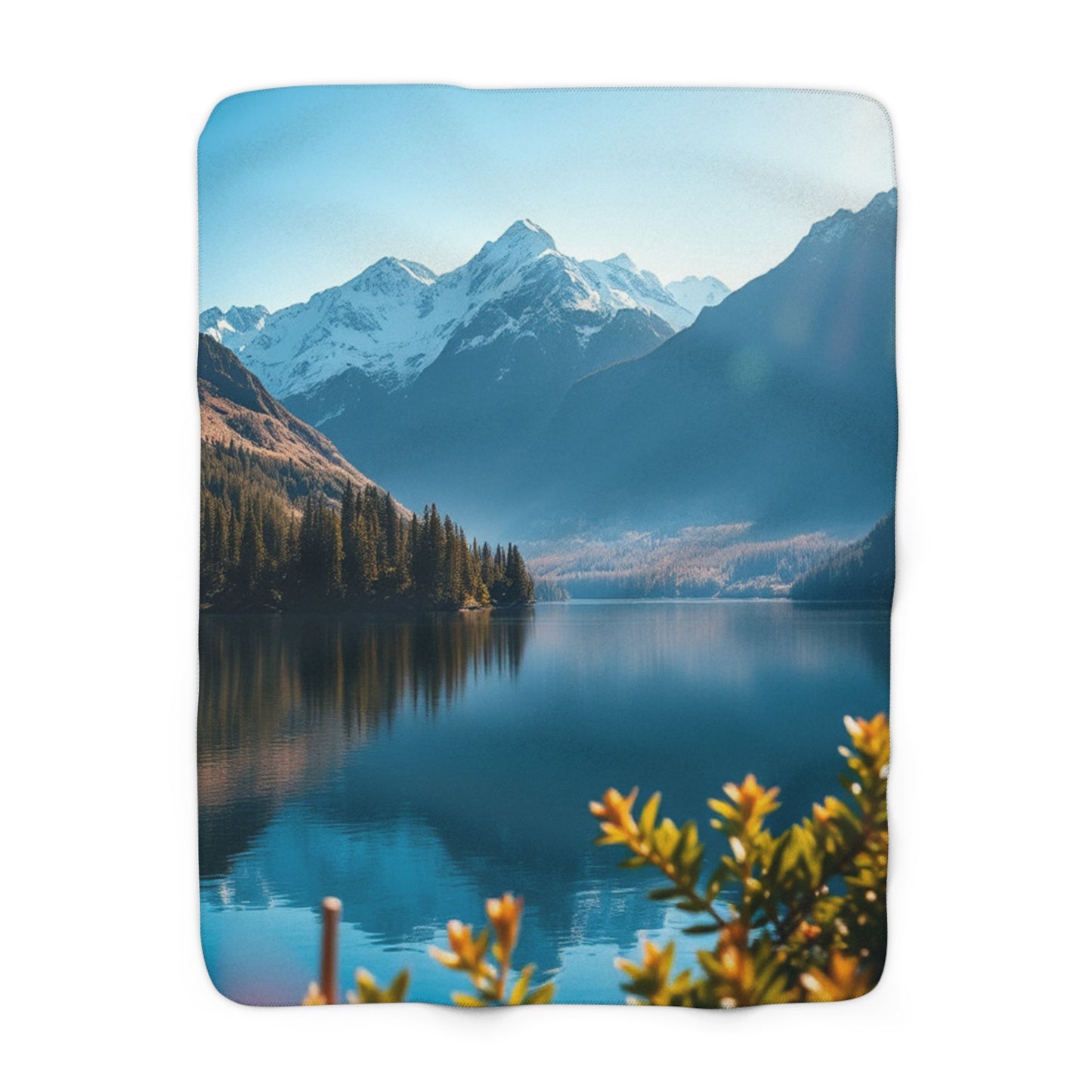 Cozy Mountain Retreat Sherpa Fleece Blanket - Perfect for Nature Lovers