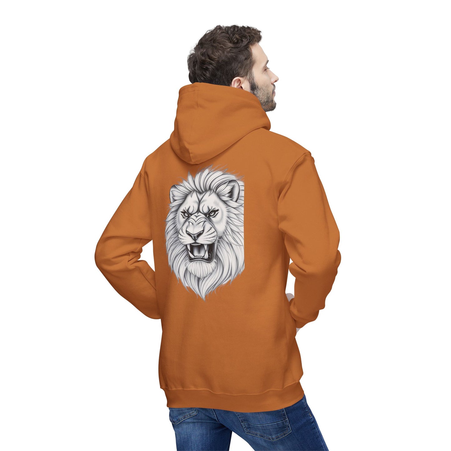 Elite Resilience Unisex Hooded Sweatshirt - Lion Design, Motivational Apparel