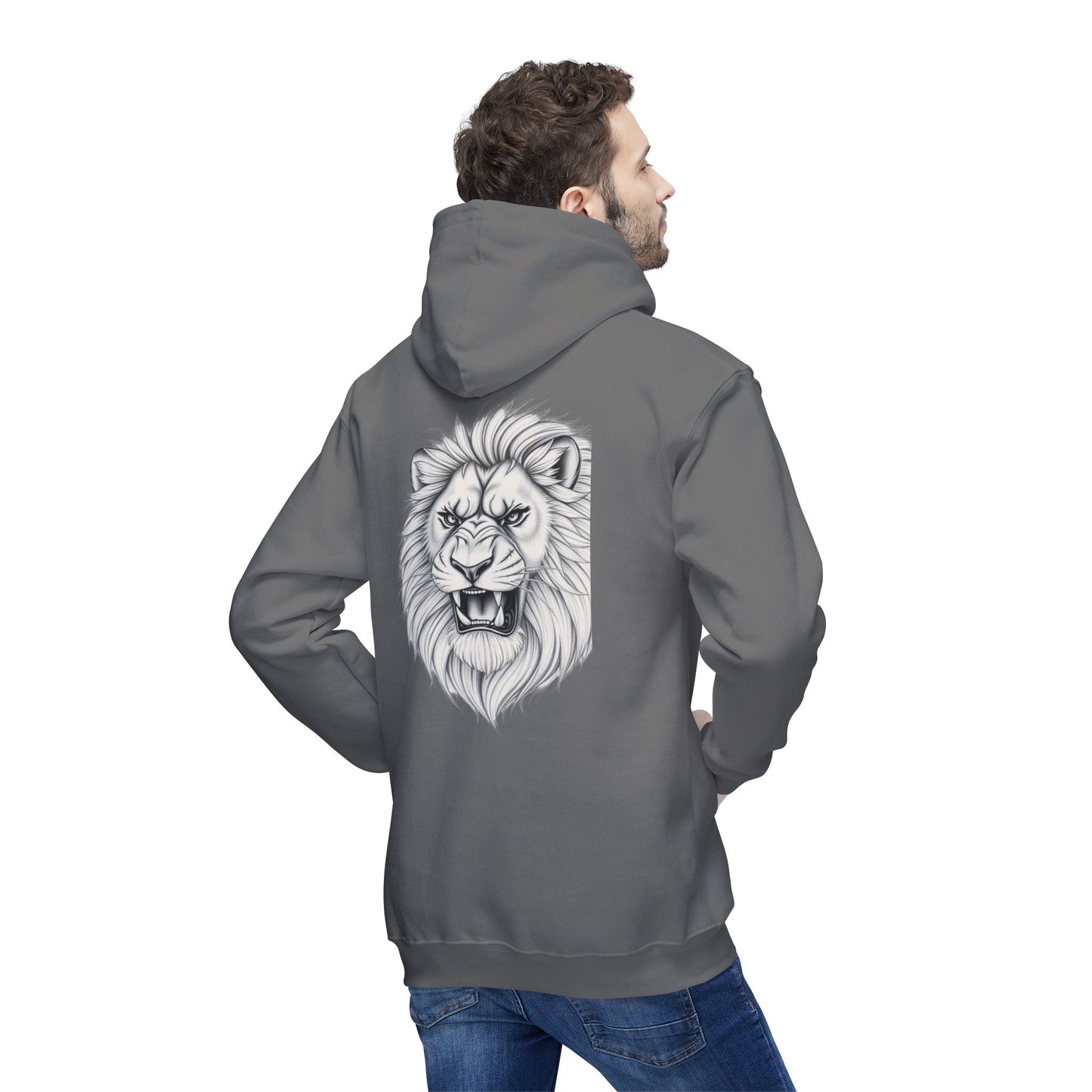 Elite Resilience Unisex Hooded Sweatshirt - Lion Design, Motivational Apparel