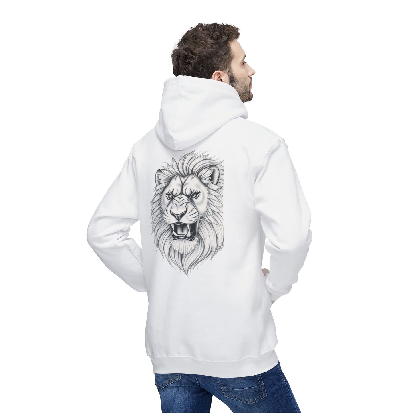 Elite Resilience Unisex Hooded Sweatshirt - Lion Design, Motivational Apparel