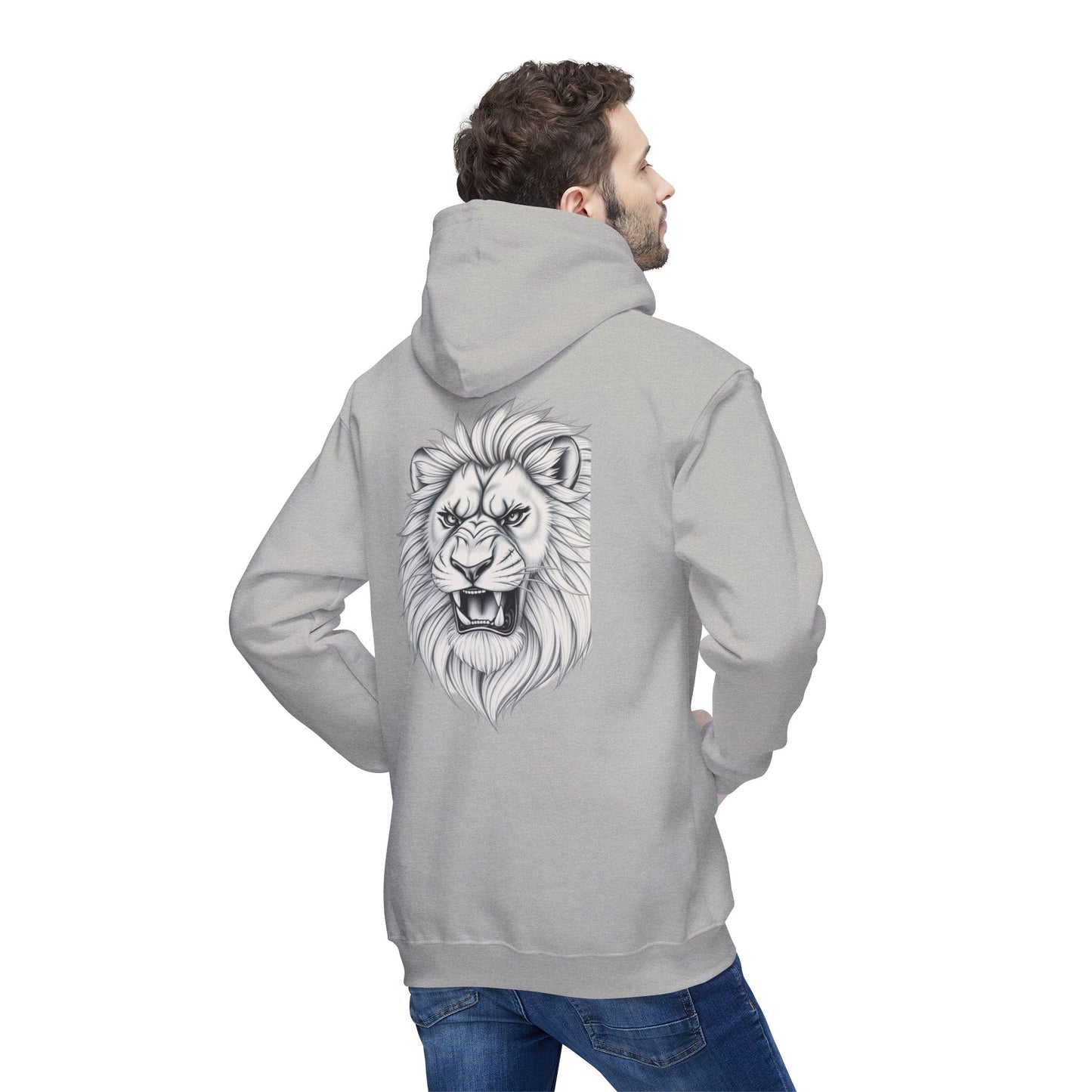 Elite Resilience Unisex Hooded Sweatshirt - Lion Design, Motivational Apparel