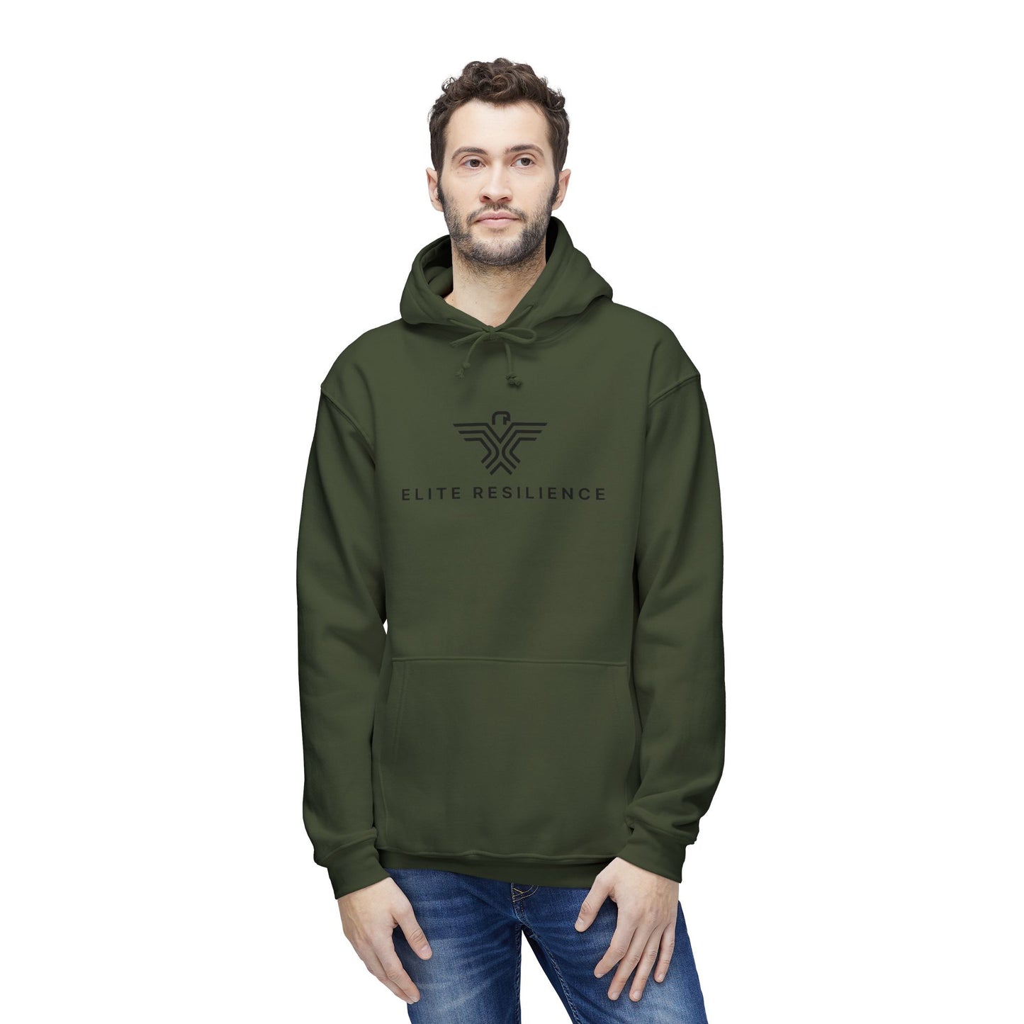 Elite Resilience Unisex Hooded Sweatshirt - Lion Design, Motivational Apparel