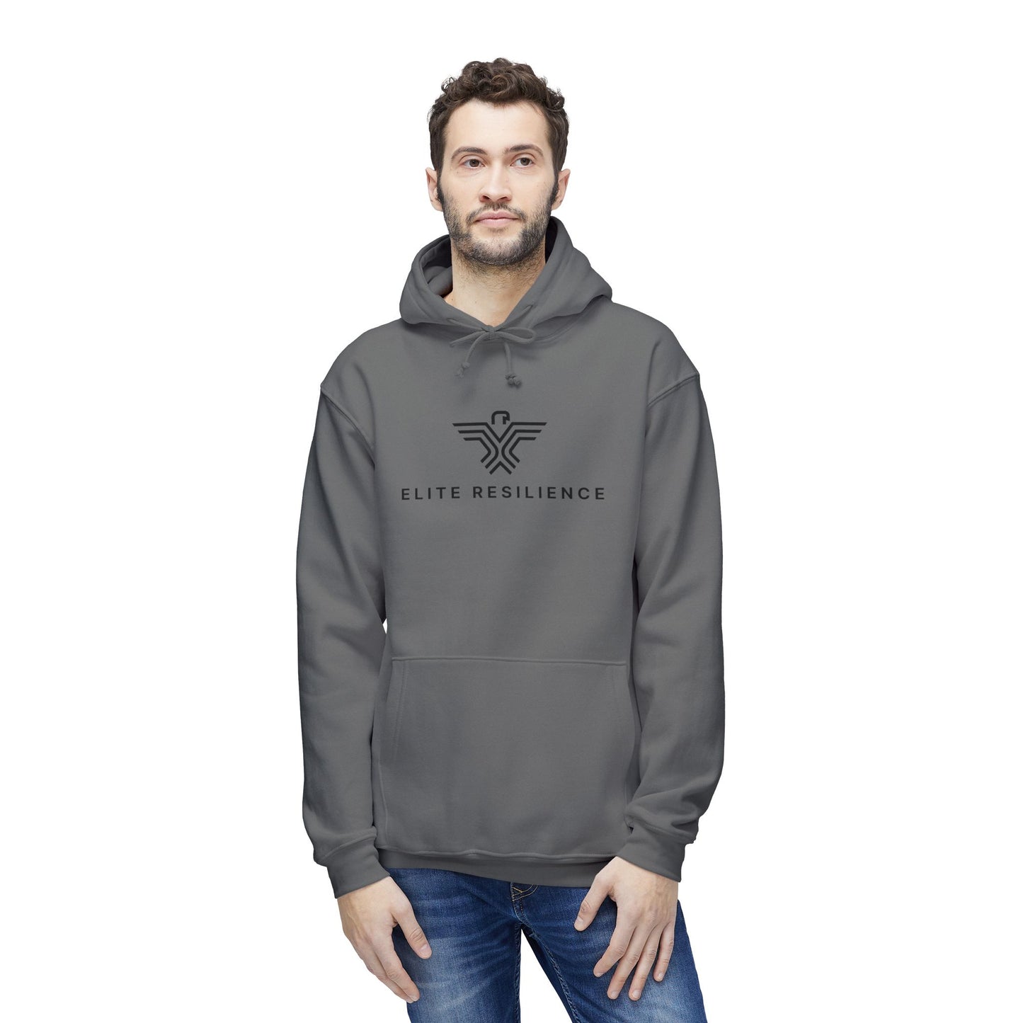 Elite Resilience Unisex Hooded Sweatshirt - Lion Design, Motivational Apparel