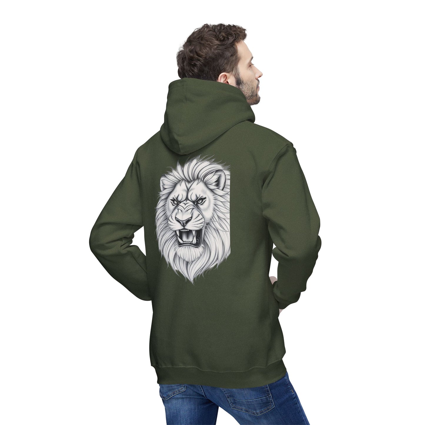 Elite Resilience Unisex Hooded Sweatshirt - Lion Design, Motivational Apparel