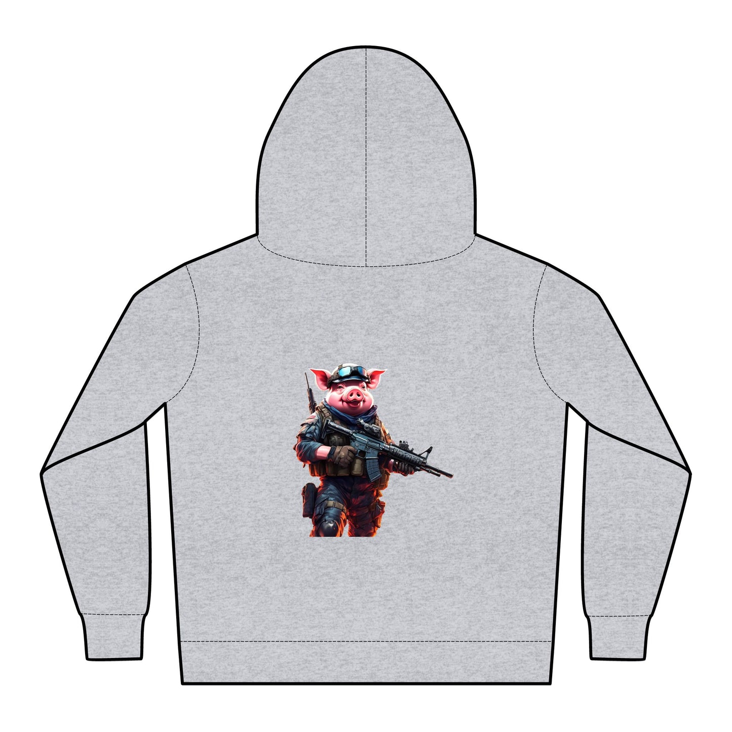 Kids Relax Hoodie with Pig Soldier Design - Perfect for Playtime and Gifts